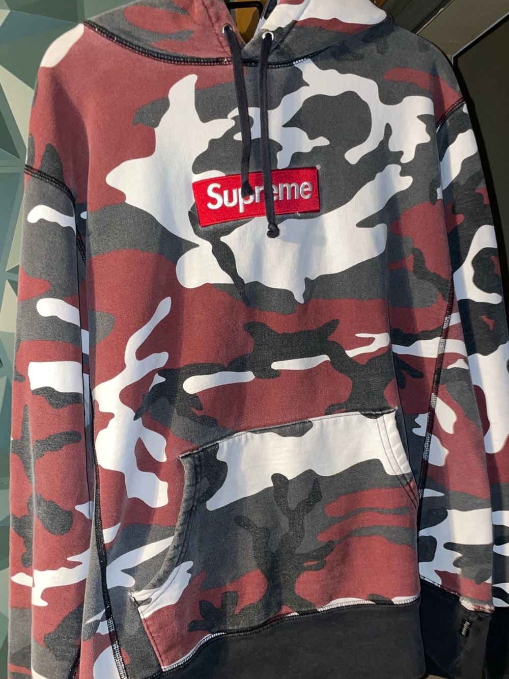 Supreme Box Logo Camo Red, Black, White Hoodie FW13
